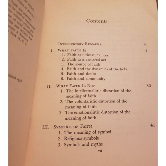 Paul Tillich's "Dynamics Of Faith" First Edition - Picture 6 of 7